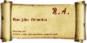Marján Aranka névjegykártya